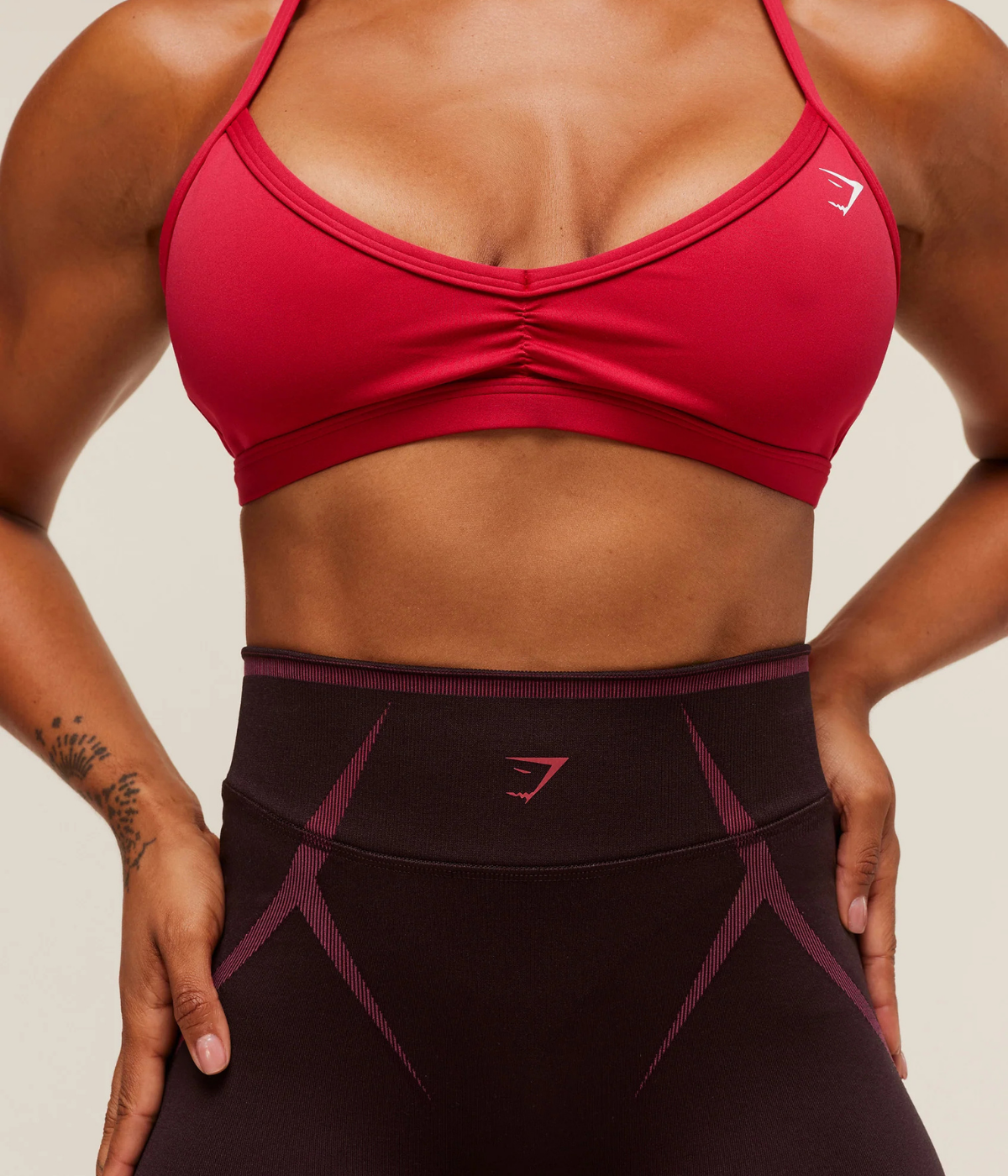 GYMSHARK Apex Lift Dikişsiz Spor Mor & Pembe Tayt