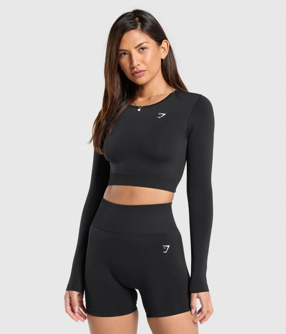 GYMSHARK Everyday Dikişsiz Uzun Kollu Lacivert Crop Top