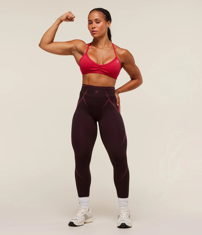 GYMSHARK Apex Lift Dikişsiz Spor Siyah & Mavi Tayt