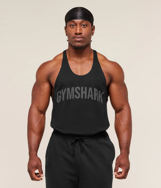 GYMSHARK Power Stringer Siyah Spor Atleti