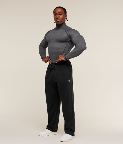 GYMSHARK Element Baselayer Mock Neck Uzun Kollu Beyaz Kompresyon Tişört