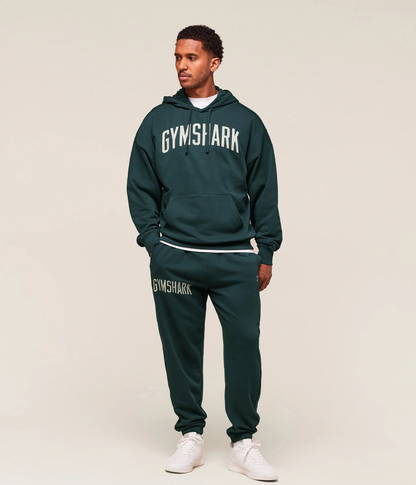 GYMSHARK Eskitilmiş Grafik Detaylı Siyah Sweatshirt