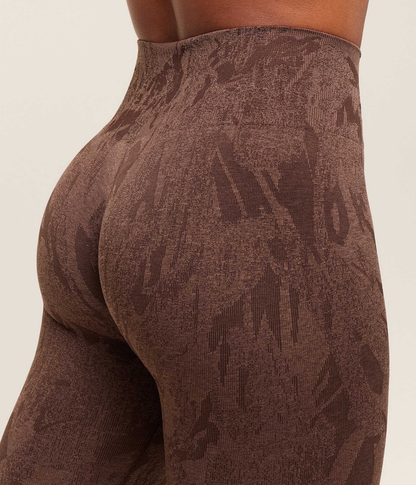 GYMSHARK Adapt Kamuflaj Dikişsiz Siyah Spor Tayt