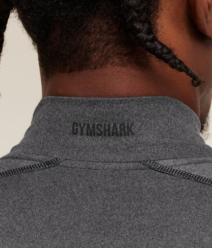 GYMSHARK Element Baselayer Mock Neck Uzun Kollu Beyaz Kompresyon Tişört