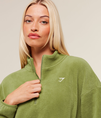 GYMSHARK Polar Çeyrek Fermuarlı Siyah Sweat