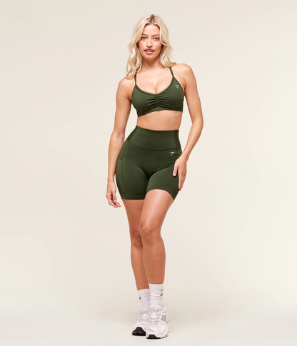 GYMSHARK Cepli Pembe Spor Tayt Şort