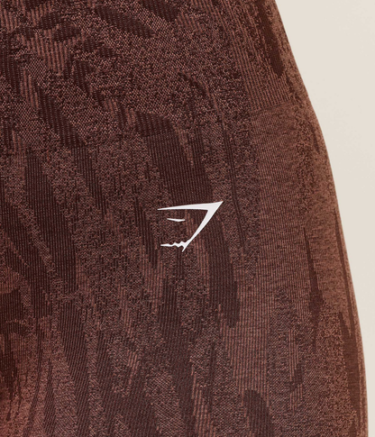 GYMSHARK Adapt Kamuflaj Dikişsiz Siyah Spor Tayt