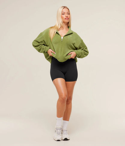 GYMSHARK Polar Çeyrek Fermuarlı Siyah Sweat