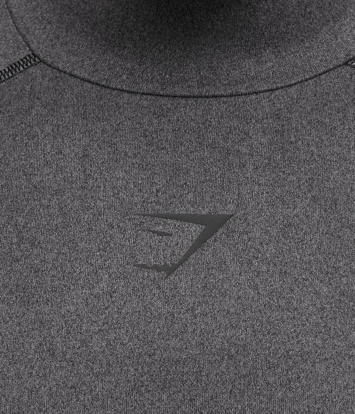 GYMSHARK Element Baselayer Mock Neck Uzun Kollu Beyaz Kompresyon Tişört