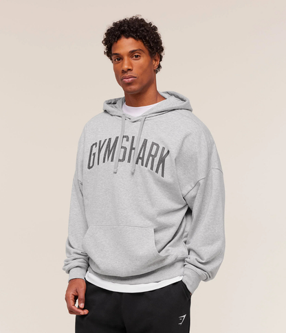 GYMSHARK Eskitilmiş Grafik Detaylı Siyah Sweatshirt