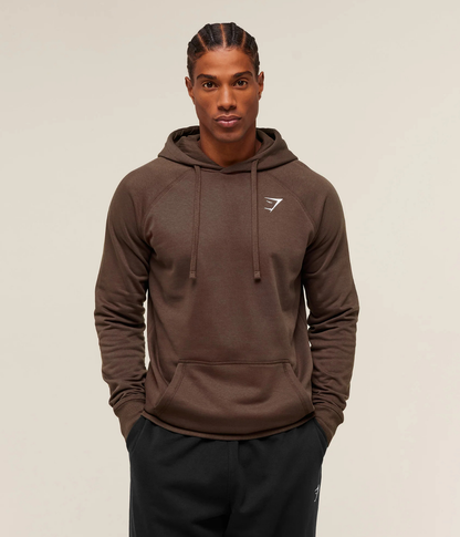 GYMSHARK Crest Kapüşonlu Kahverengi Sweatshirt