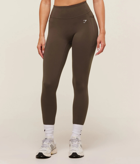 GYMSHARK Fonksiyonel Cepli Lifting Kahverengi Tayt