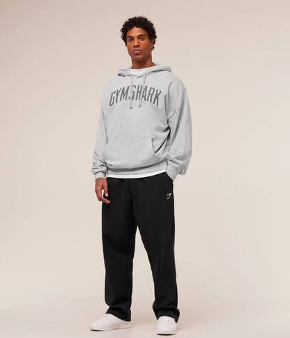 GYMSHARK Eskitilmiş Grafik Detaylı Siyah Sweatshirt