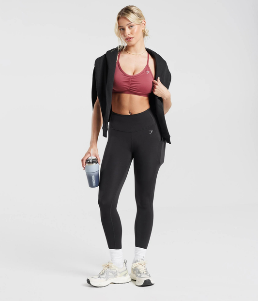 GYMSHARK Fonksiyonel Cepli Siyah Spor Tayt