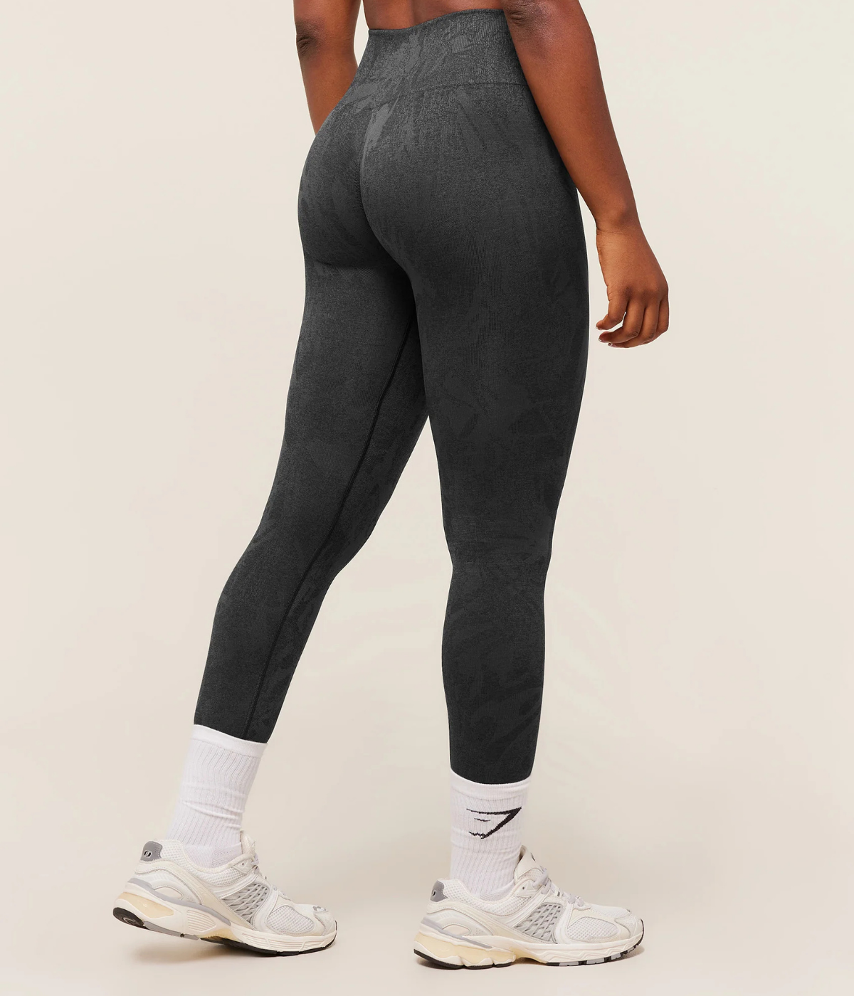 GYMSHARK Adapt Kamuflaj Dikişsiz Siyah Spor Tayt