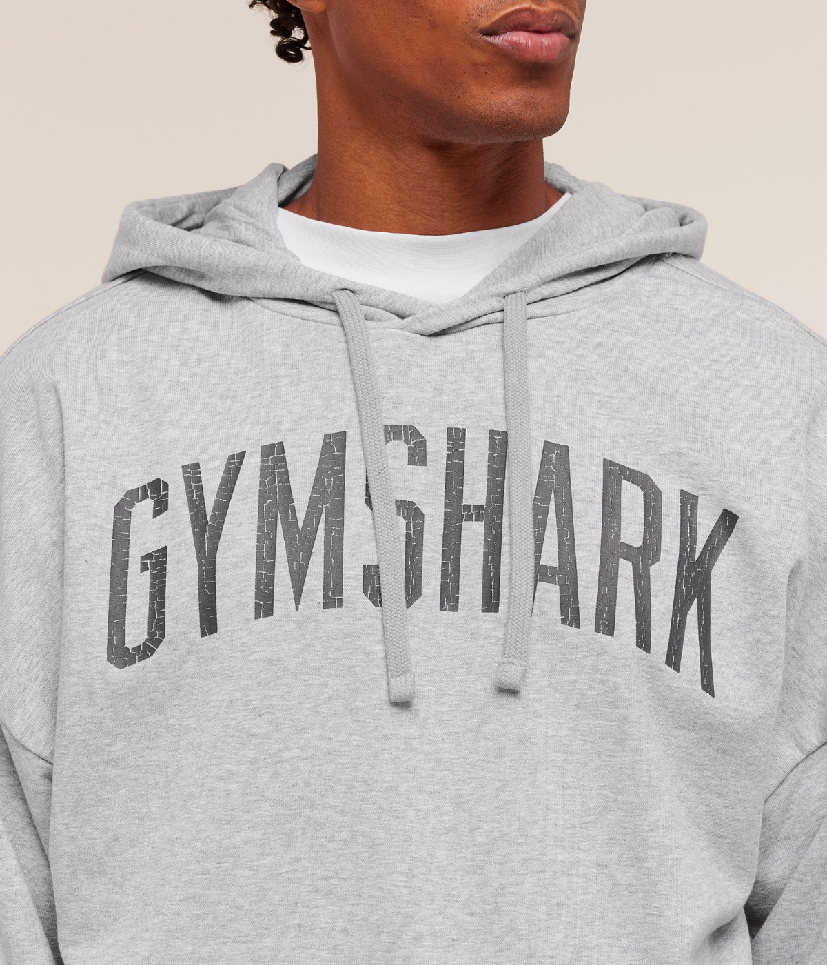 GYMSHARK Eskitilmiş Grafik Detaylı Siyah Sweatshirt
