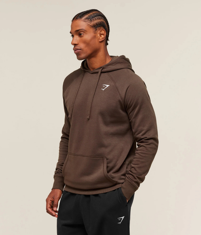 GYMSHARK Crest Kapüşonlu Kahverengi Sweatshirt