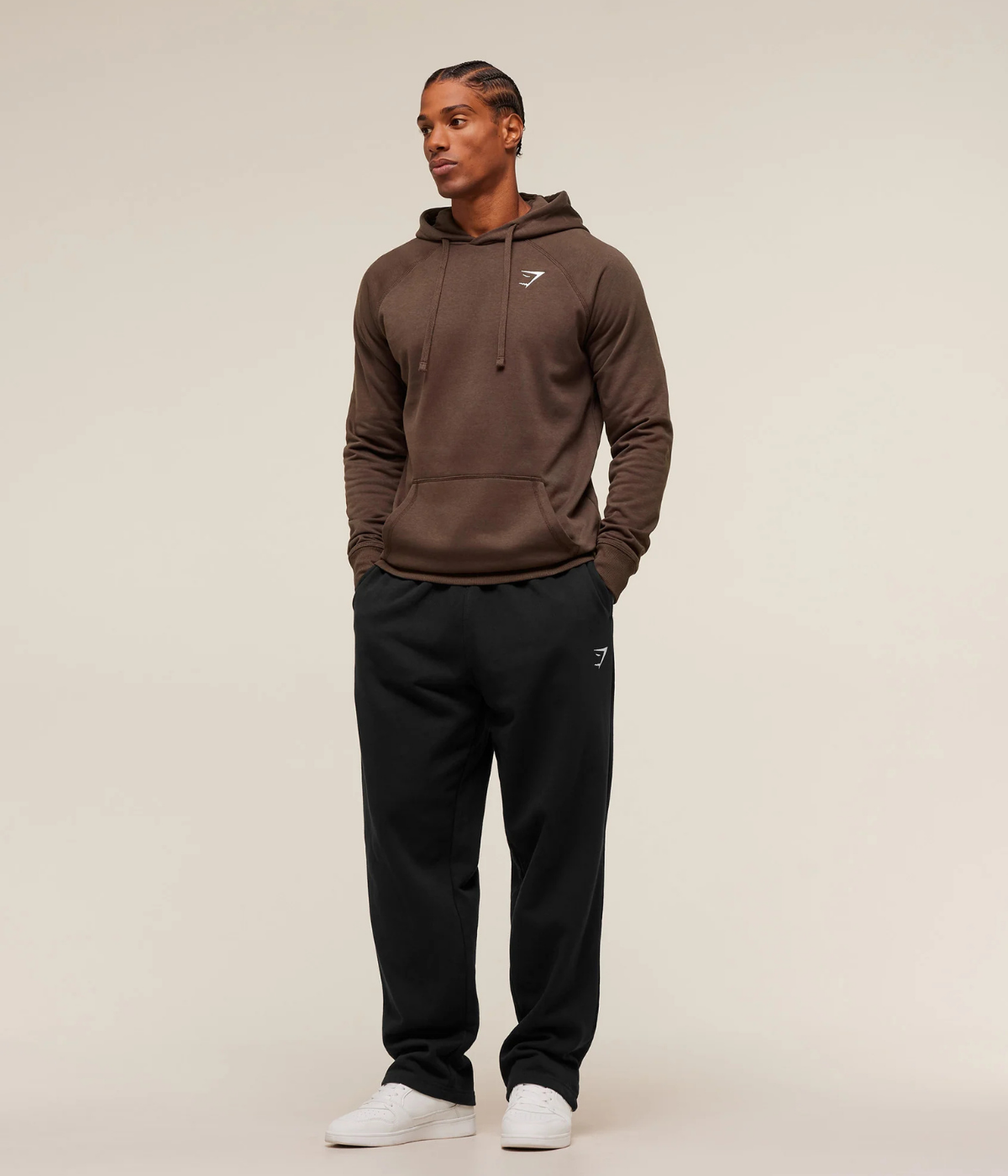 GYMSHARK Crest Kapüşonlu Kahverengi Sweatshirt