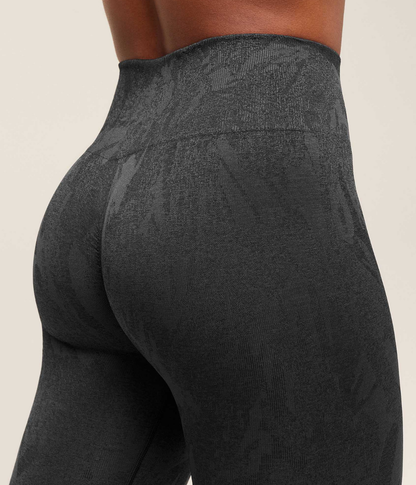 GYMSHARK Adapt Kamuflaj Dikişsiz Siyah Spor Tayt