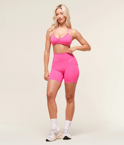 GYMSHARK Cepli Pembe Spor Tayt Şort