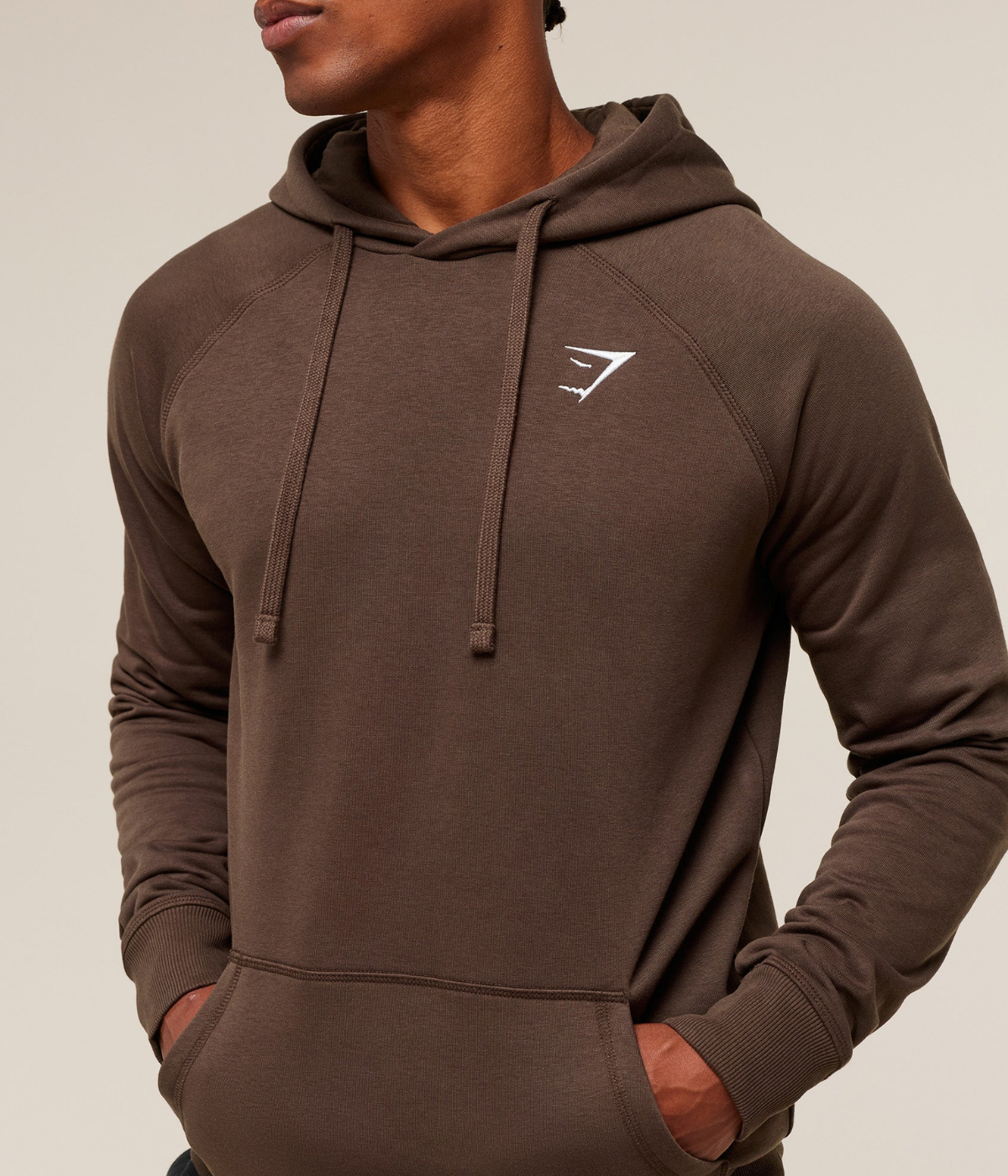 GYMSHARK Crest Kapüşonlu Kahverengi Sweatshirt