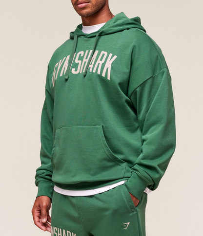 GYMSHARK Eskitilmiş Grafik Detaylı Siyah Sweatshirt