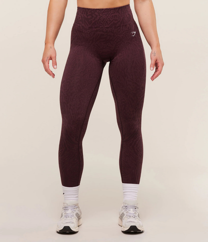 GYMSHARK Desenli Dikişsiz Açık Mavi Spor Tayt