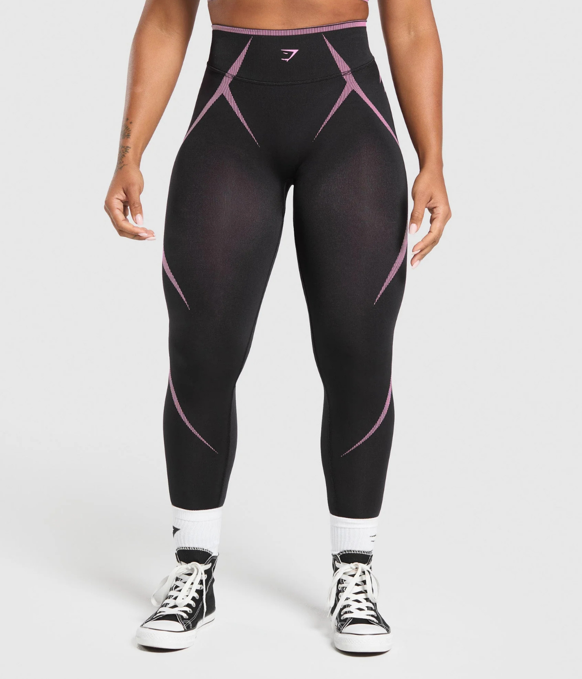 GYMSHARK Apex Lift Dikişsiz Spor Siyah & Mavi Tayt