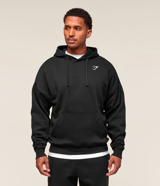GYMSHARK Crest Oversize Siyah Sweatshirt