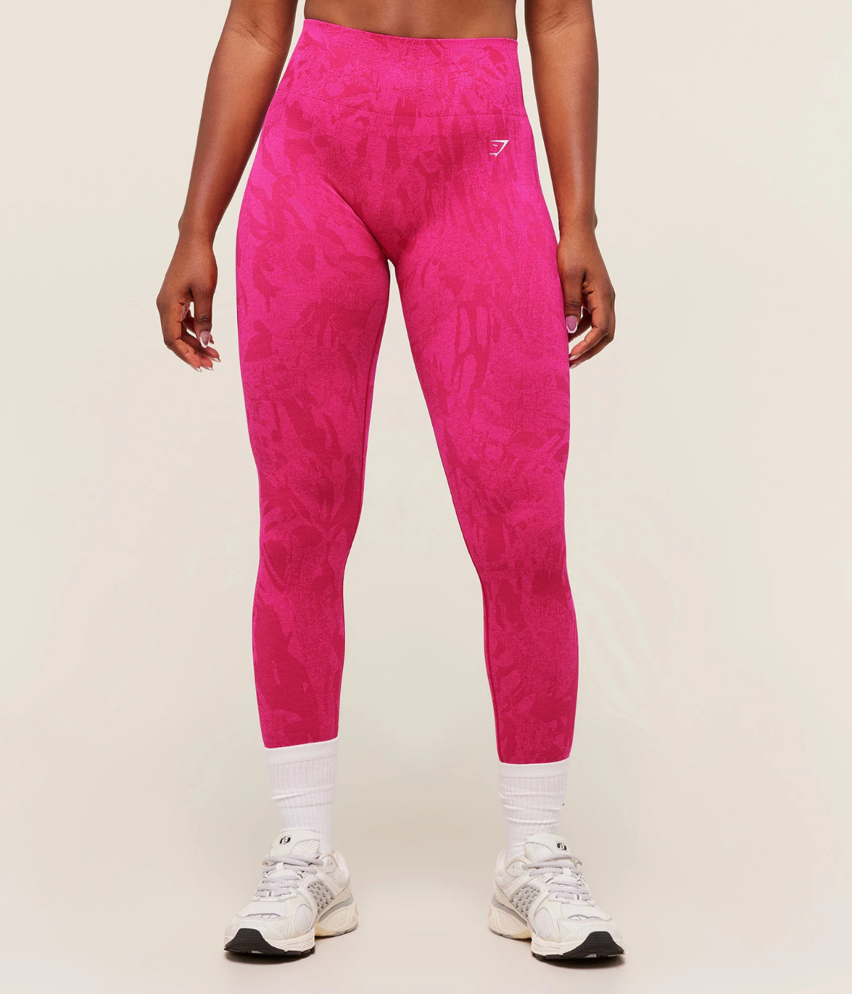 GYMSHARK Adapt Kamuflaj Dikişsiz Siyah Spor Tayt