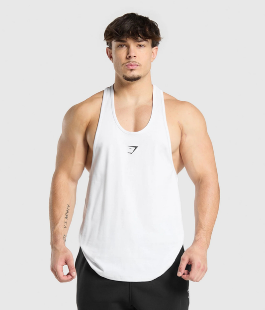 GYMSHARK Critical Stringer İnce Askılı Beyaz Atlet