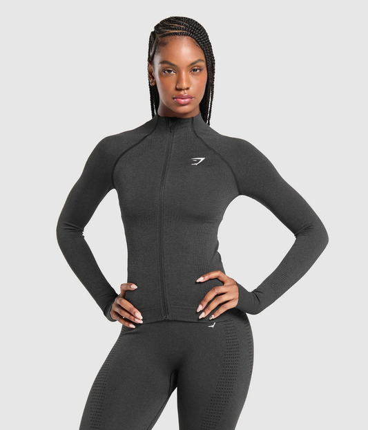 GYMSHARK Vital Sıkı Fit Siyah Tracktop
