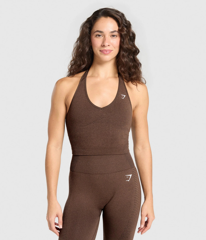 GYMSHARK Vital Halter Yaka Destekli Lacivert Spor Atlet