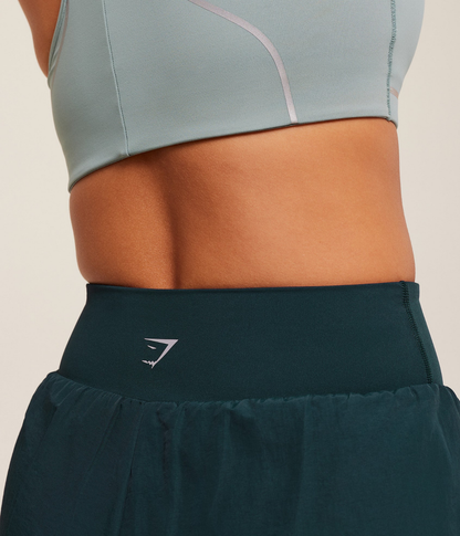 GYMSHARK 2 Katmanlı Sis Mavisi Koşu Şortu