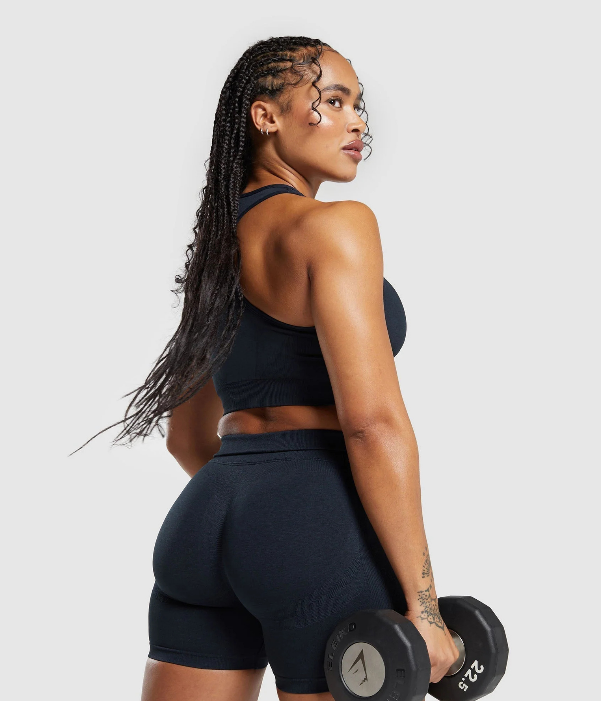 GYMSHARK Lift Dikişsiz Yeşil Spor Tayt Şort