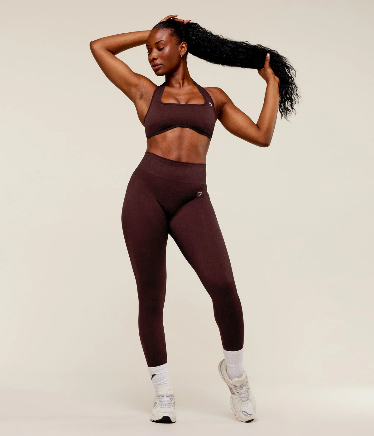 GYMSHARK Adapt Fleck x Whitney Halter Yaka Siyah Spor Sütyen