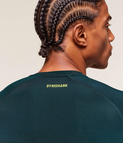 GYMSHARK Element Baselayer Uzun Kollu Beyaz Kompresyon Tişört