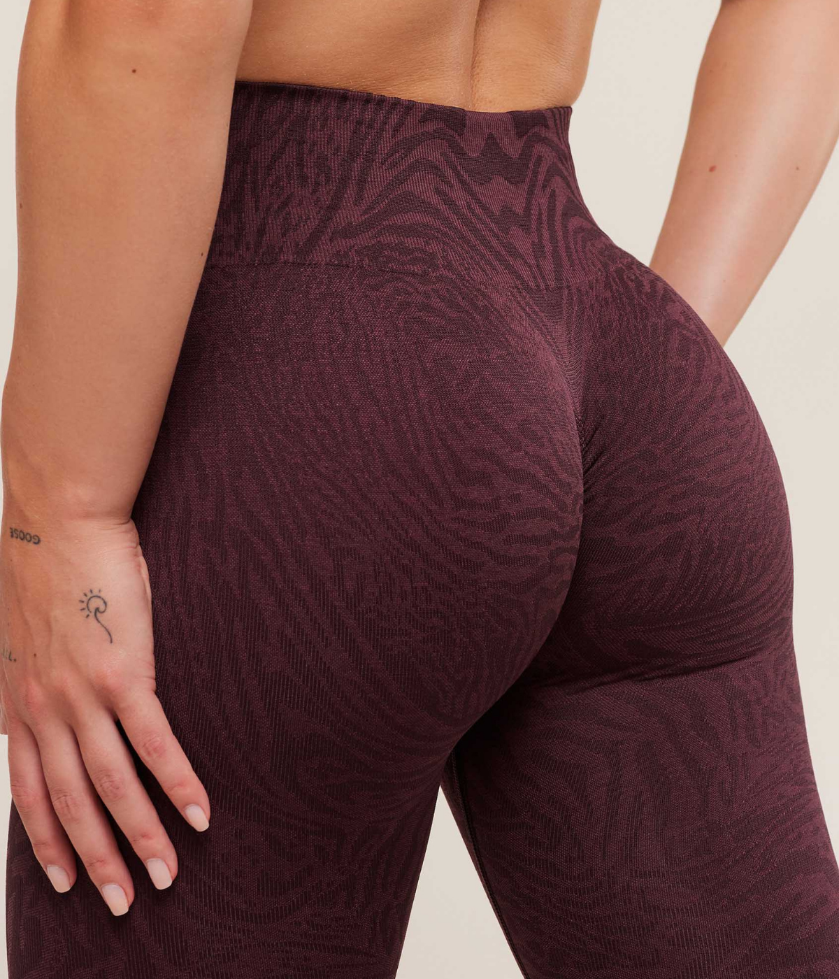 GYMSHARK Desenli Dikişsiz Açık Mavi Spor Tayt