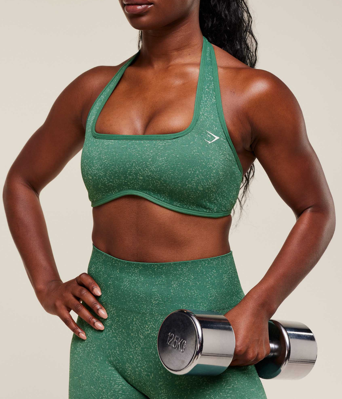 GYMSHARK Adapt Fleck x Whitney Halter Yaka Siyah Spor Sütyen