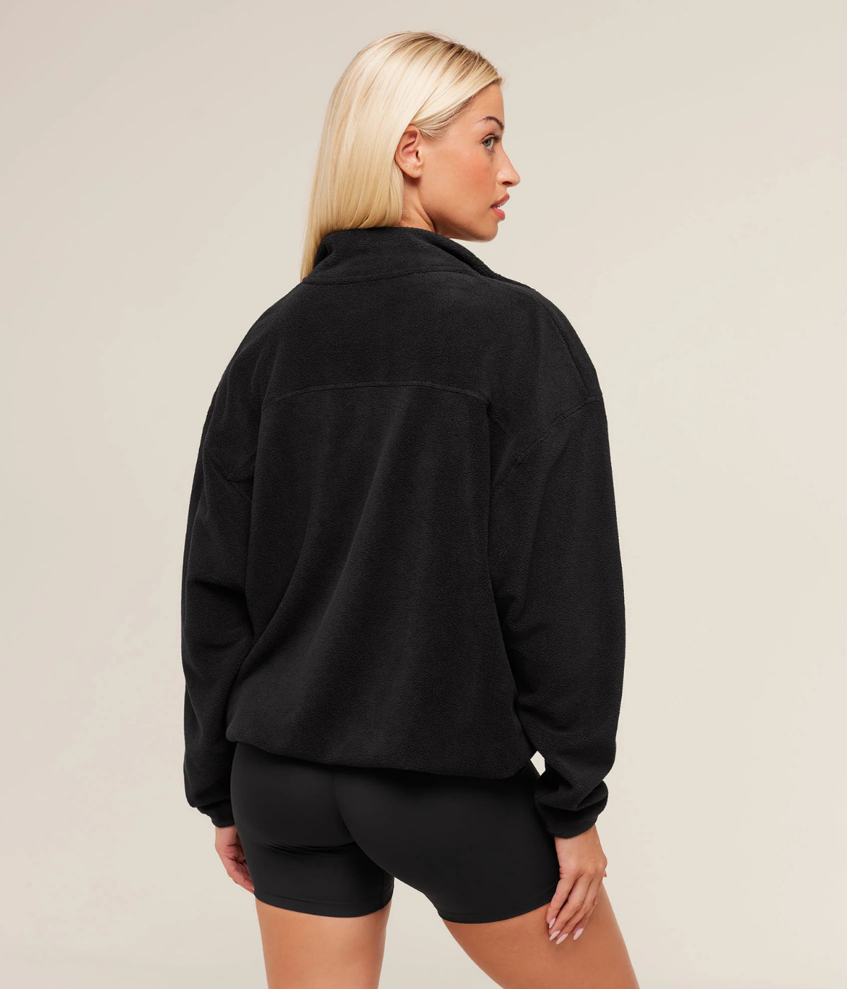 GYMSHARK Polar Çeyrek Fermuarlı Siyah Sweat