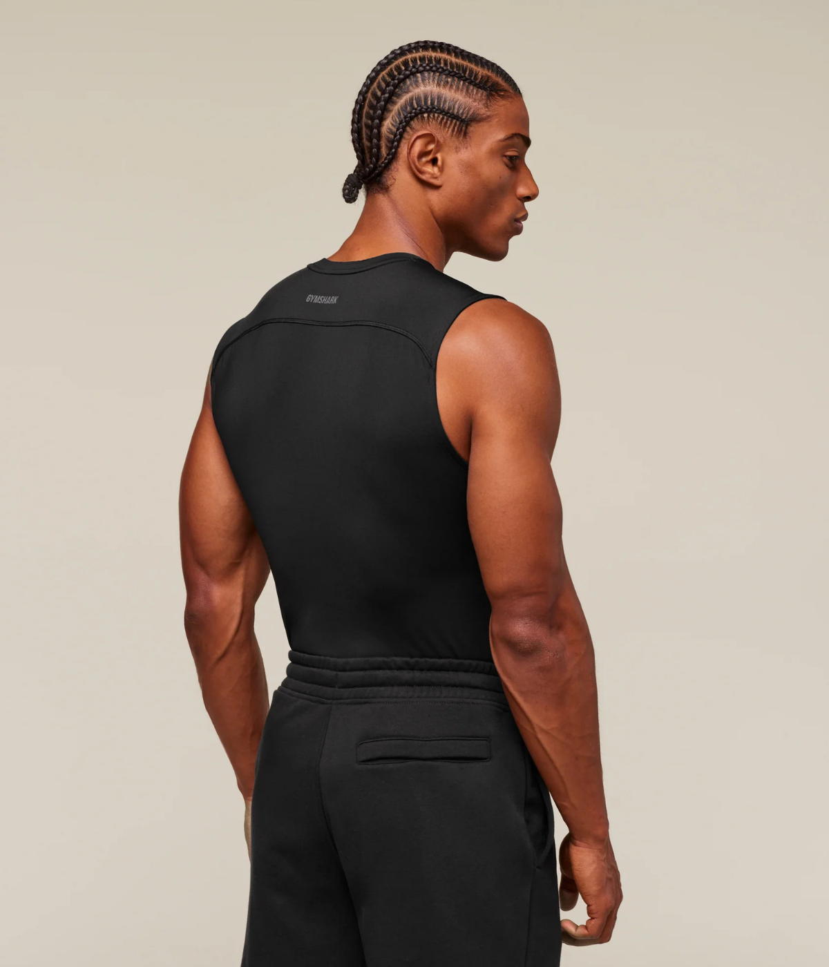 GYMSHARK Element Tank Siyah Spor Atleti