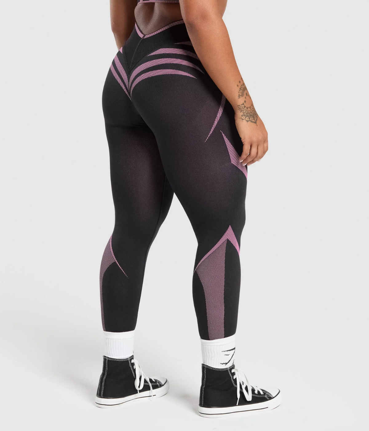 GYMSHARK Apex Lift Dikişsiz Spor Siyah & Mavi Tayt