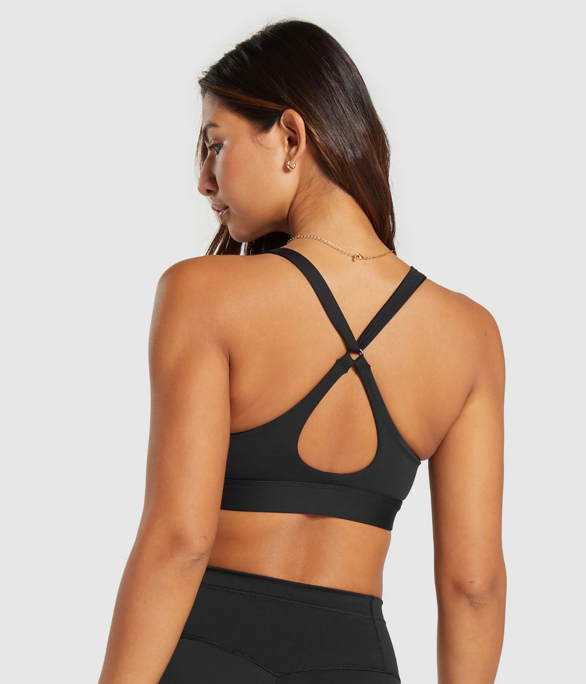 GYMSHARK Peek-A-Boo Siyah Spor Sütyeni