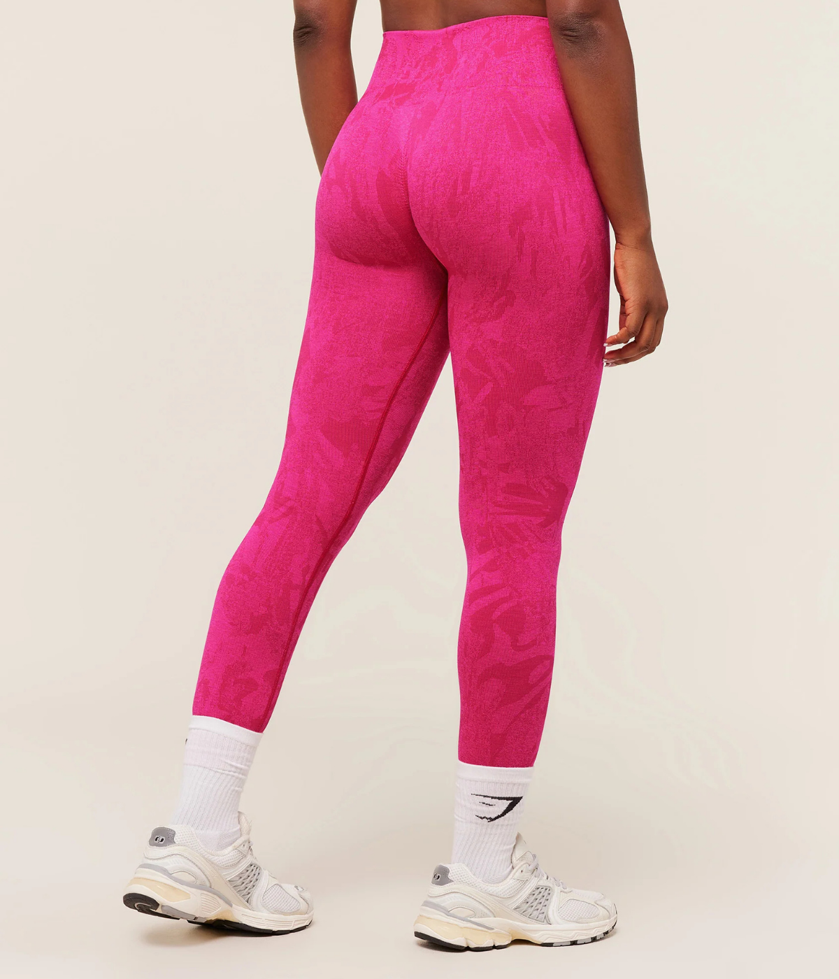 GYMSHARK Adapt Kamuflaj Dikişsiz Siyah Spor Tayt