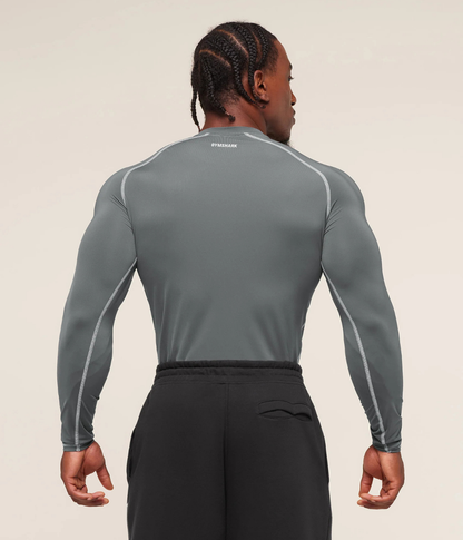 GYMSHARK Element Baselayer Uzun Kollu Beyaz Kompresyon Tişört