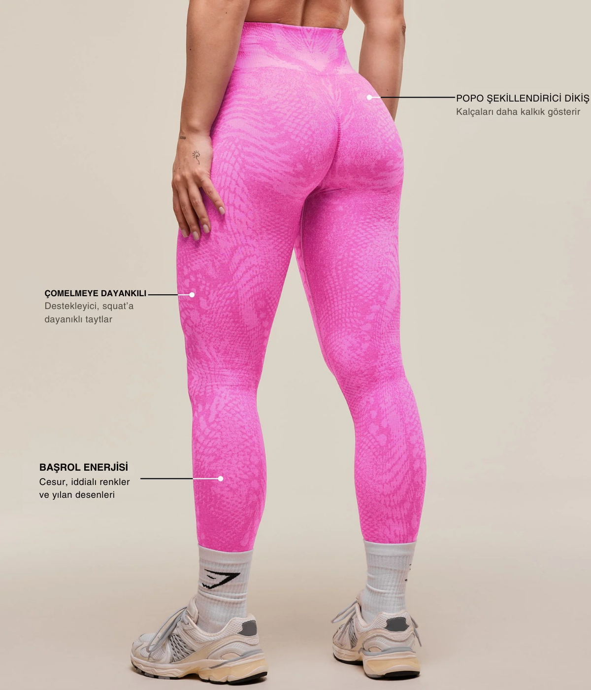 Adapt Animal X Whitney Dikişsiz Pembe Tayt