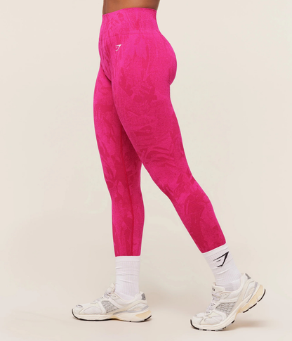 GYMSHARK Adapt Kamuflaj Dikişsiz Siyah Spor Tayt