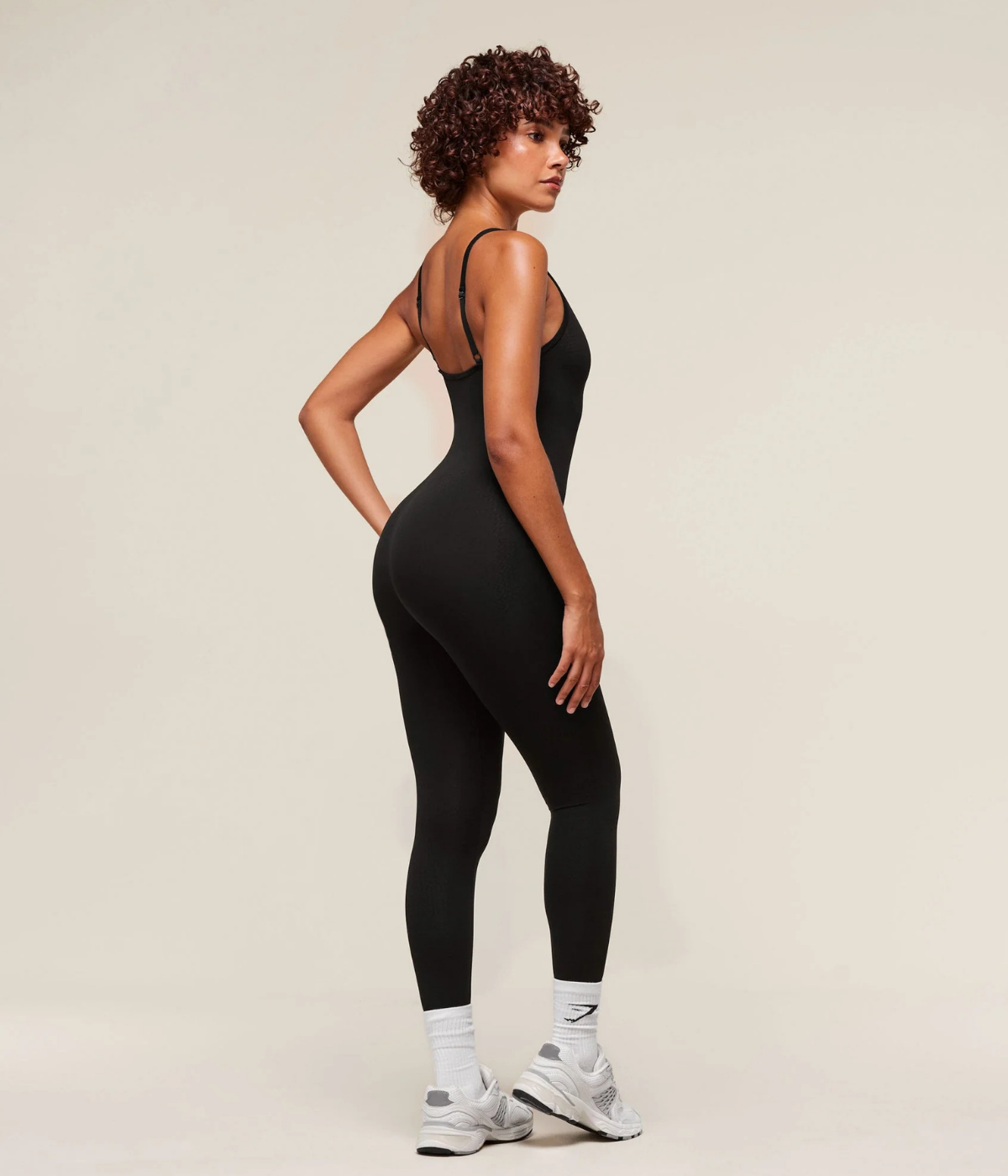 GYMSHARK Vital Soft Tek Parça Siyah Spor Tulum