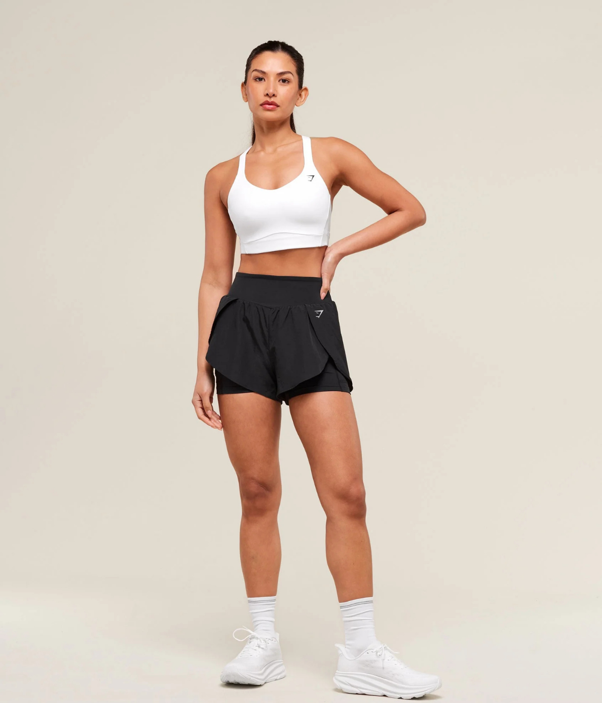 GYMSHARK 2 Katmanlı Sis Mavisi Koşu Şortu