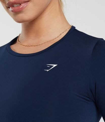 GYMSHARK Everyday Dikişsiz Uzun Kollu Siyah Crop Top